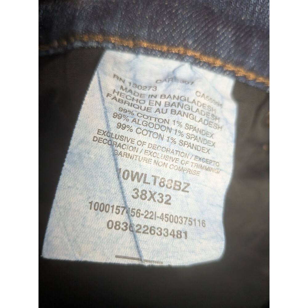 Wrangler Retro Jeans Slim Straight Mens 38x32 Western Medium Wash Stretch - Picture 13 of 13